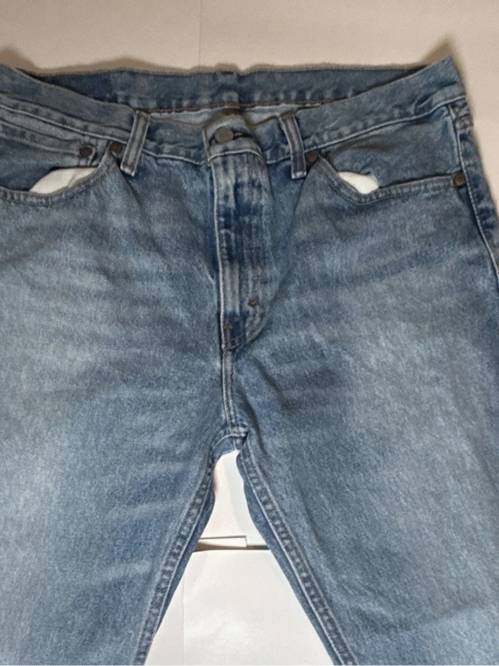 Levi's 511 Men’s Light Blue Straight Distressed Jeans 36x30